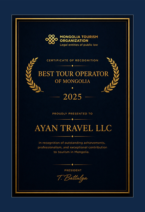 Best Tour Operator of Mongolia