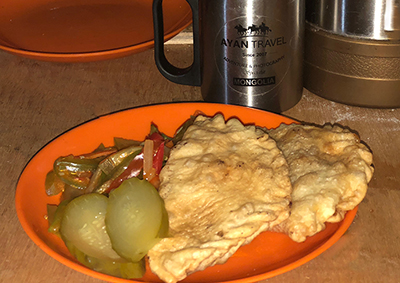 mongolia meal huushuur 