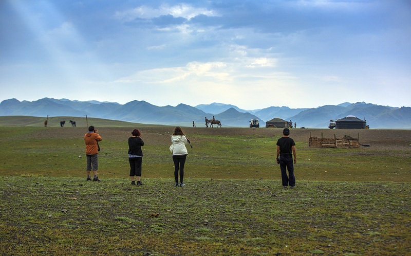 local family visit in mongolia