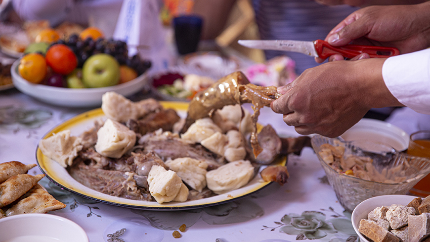 travel info - eating at golden eagle festival in mongolia